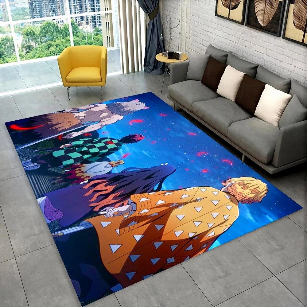 Kamado Nezuko Demon Slayer Anime Area Teppe, Teppe Teppe for Stue Barn Soverom Sofa Dørmatte Dekor, Barn Sklisikker gulvmatte
