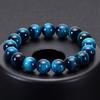 Blue Tiger's Eye Stone Men's Bracelet - Single Strand Cat's Eye Natural Hawk's Eye Stone.