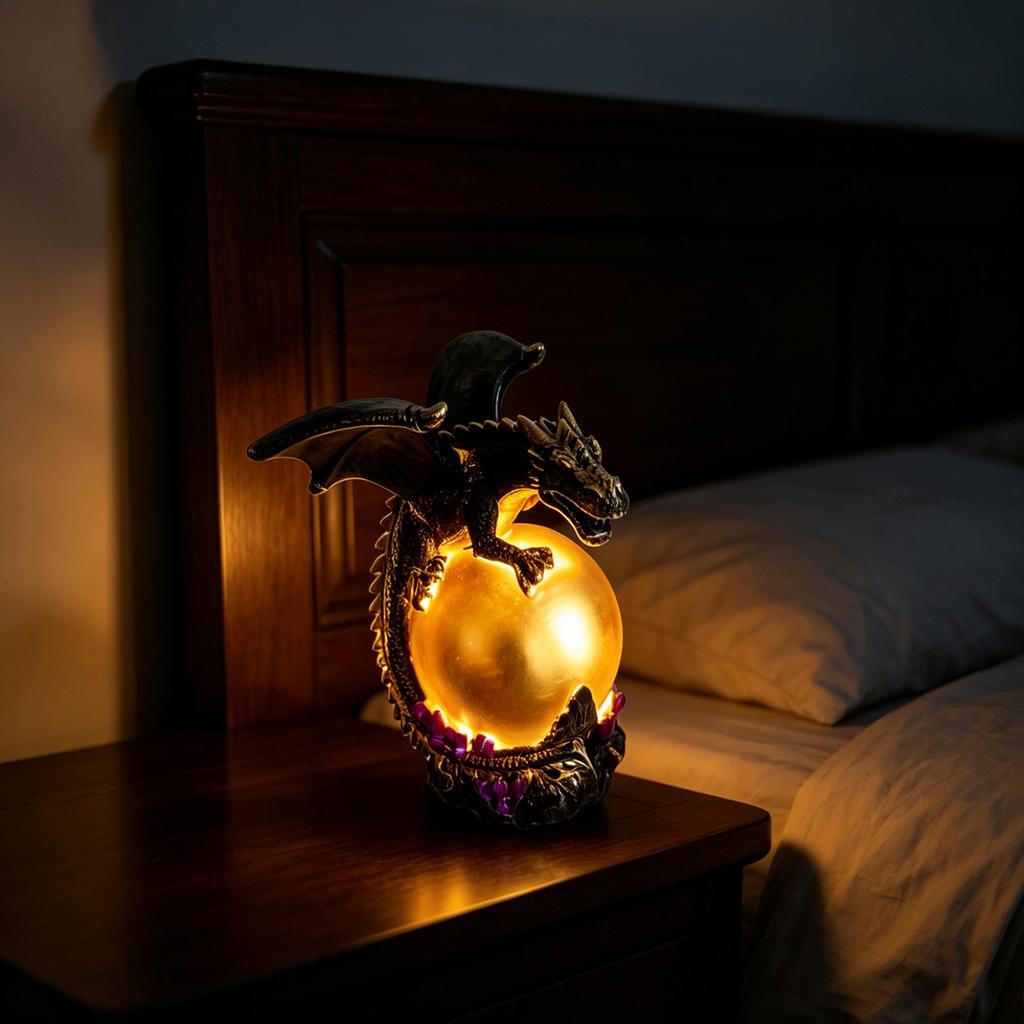 Night Light with LED - Theme , Dark Brown Decorative Sculpture