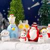 Santa Clause Snowman Christmas Figurines Multicolor Miniature Animal Statue Xmas Knick-knacks