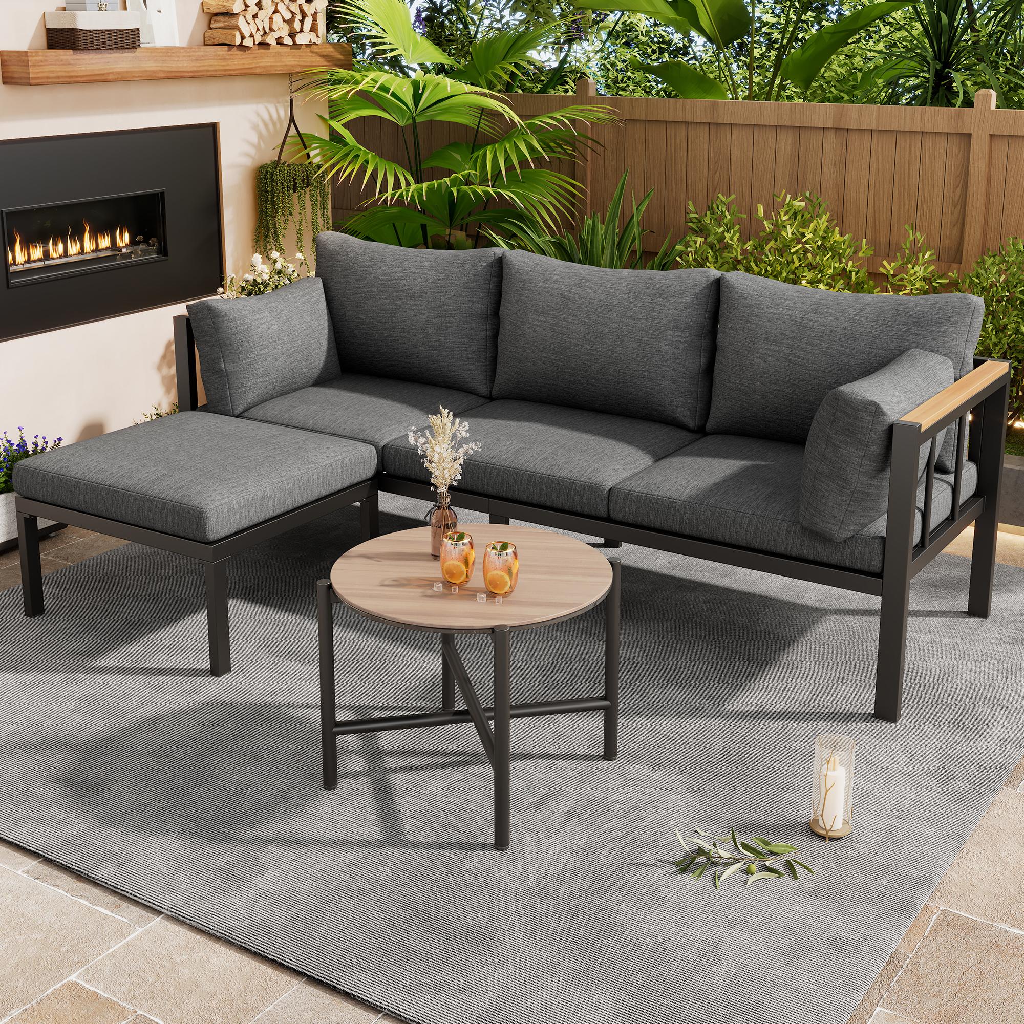 Garden Furniture Corner Set, Sofa +