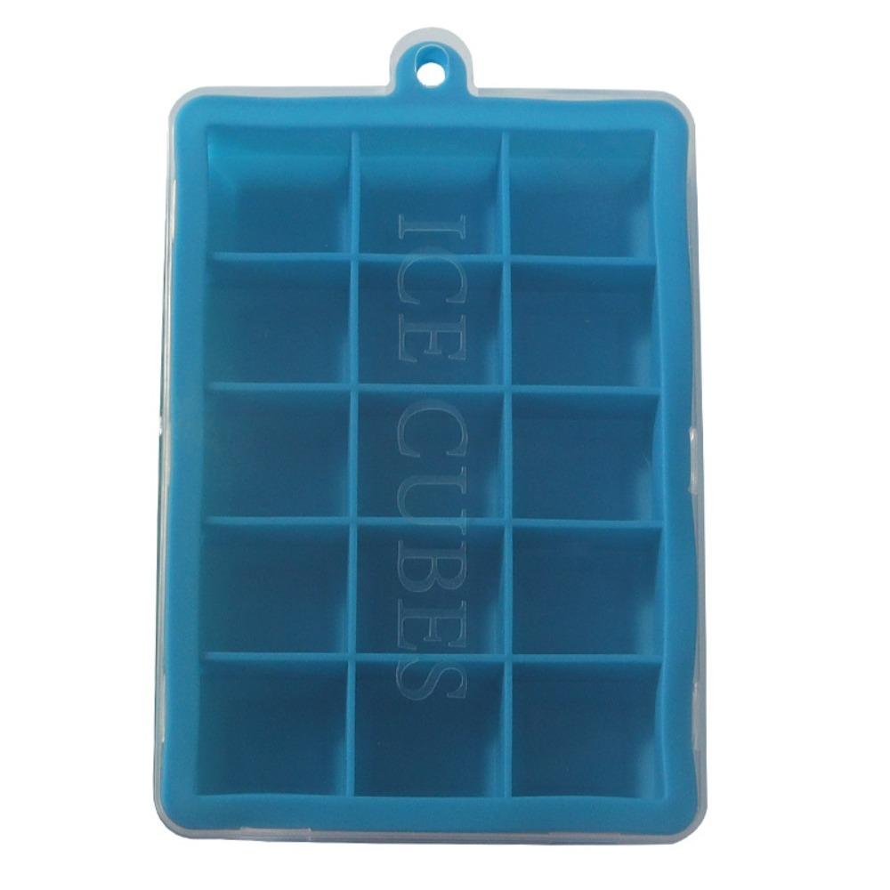 New Silicone Ice Cube Tray 15 Grid with Lid Square Ice Tray DIY Ice Maker Kitchen Tool