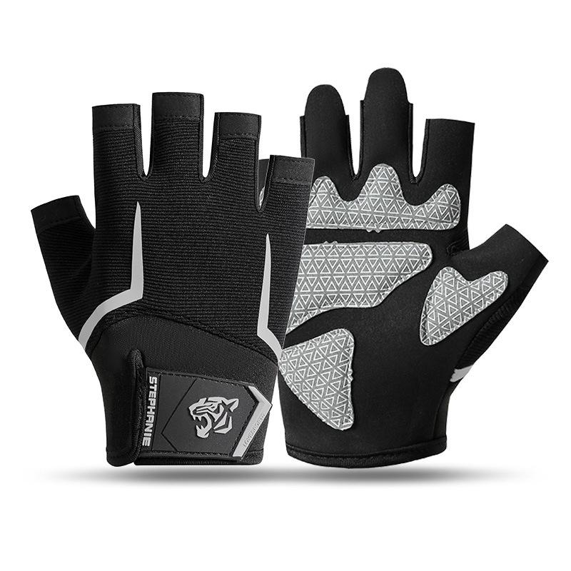 Fitness half-finger gloves outdoor riding breathable mountaineering non-slip and wear-resistant fitness shock-absorbing sports gloves