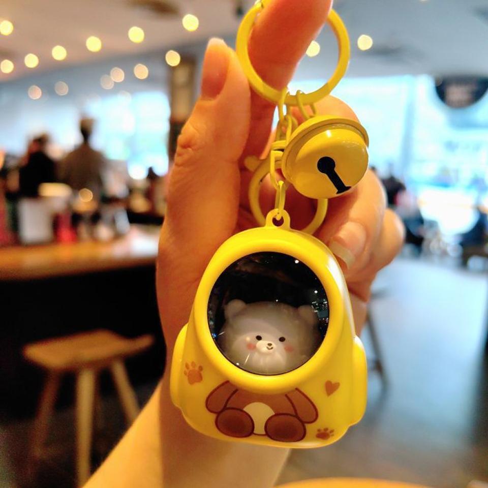 ZAKOL Cute Glowing Night Light Astronaut Cat Schoolbag Keychains Kawaii Bags Charm Decorative Pendants Accessories Gift Girs