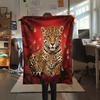 1PC Leopard Cat Print Flannel Blanket, High quality All Seasons, Home Decor, Warmth and Comfort, Perfect for Christmas Gifts
