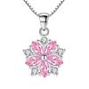 Cherry Blossom Pendant Necklace: 925 Sterling Silver, Pink Flower Design, Clavicle Chain, Women's Simple Fashion Accessory