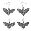 1 Pair European and American Metal Hook Earrings Retro Fashion Halloween Butterflies Skull Pendant Earrings for Women