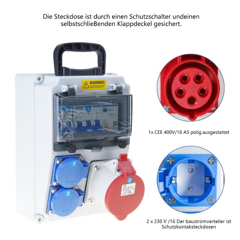 Rozdzielnica zasilania ścienna ze przełącznikami Zewnętrzna wodoodporna Przenośna Przemysłowa Skrzynka Gniazdkowa Przenośna Skrzynka Gniazdek Wytrzymała