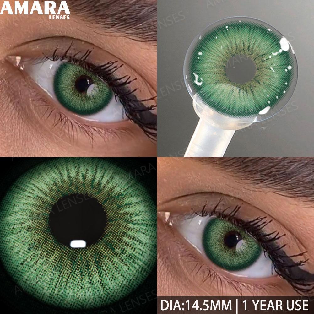 AMARA 1 Paar Farbige Kontaktlinsen Jahreslinsen Natürlicher Look Braune Augenlinsen Graue Kontakte Blaue Linsen Grüne Augenlinsen