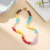 Y2K Vintage Choker Necklace Bohemian Style Colorful Beads Acrylic Beads Necklace Handmade Clavicle Chain for Women