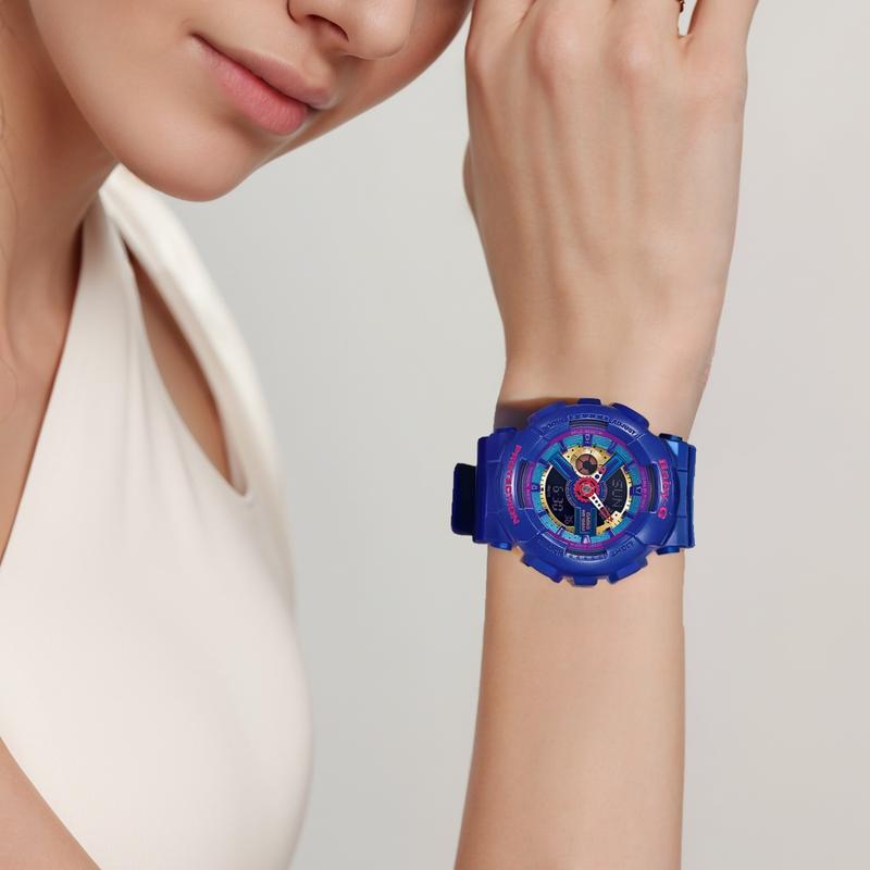 Casio BABY-G Theme Series Cool Sports Watch Quartz Movement Resin Strap Japanese and Korean Watch Women’s Watch Gray Dial BA-112-2A