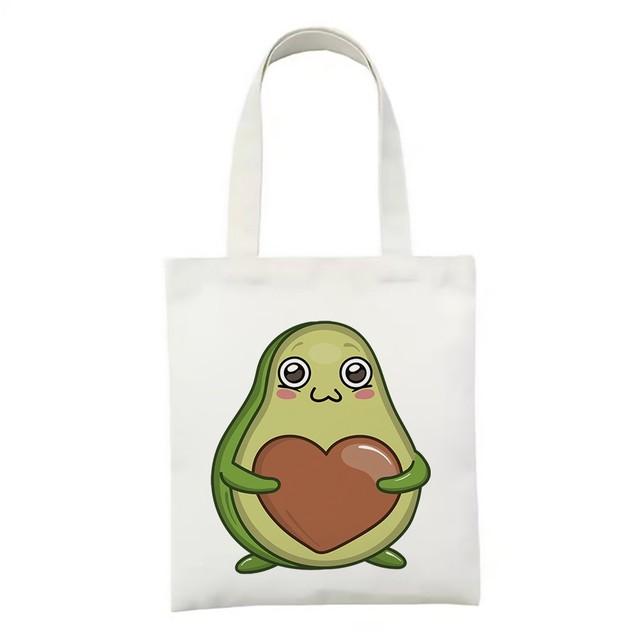 

Женская сумка для покупок с рисунком авокадо, новая дорожная женская сумка с кавайным узором, большая сумка-тоут для колледжа, женская сумка-шоппер 24*26cm