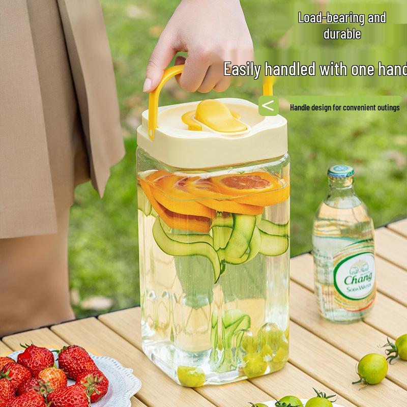 Large Capacity Household Cold Water Kettle with Faucet for Outdoor Use - Ideal for Fruit Tea, Cold Brew & Beverages