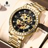 RUIGE New Fully Automatic Mechanical Watch Men's Hollow Out Fashion Famous Watch Night Glow Waterproof Trendy Watch