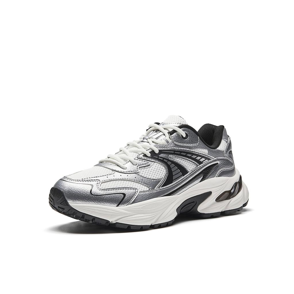 Anta AT802 Ammortizzanti Resistenti all'Abrasione Rialzanti Scarpe Casual da Uomo Bianco Papiro/Argento/Nero Base 912618882-2