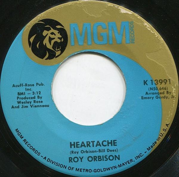 

7inch Record ROY ORBISON - Heartache / Sugar Man K13991 MGM Records 1968 US Rock Used