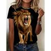 T-shirt da Donna Estiva con Stampa 3D Girocollo Moda Versatile Traspirante Tendenza Casual