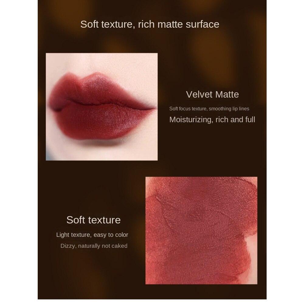 VIBELY Matte Amber Lip Glaze Non-Stick Lipstick Amber Leopard Lip Glaze