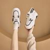 3233 taglia piccola scarpe casual in pelle da donna con plateau scarpe bianche da donna allacciate abbinamento colori scarpe da papà aumento altezza interna scarpe da donna