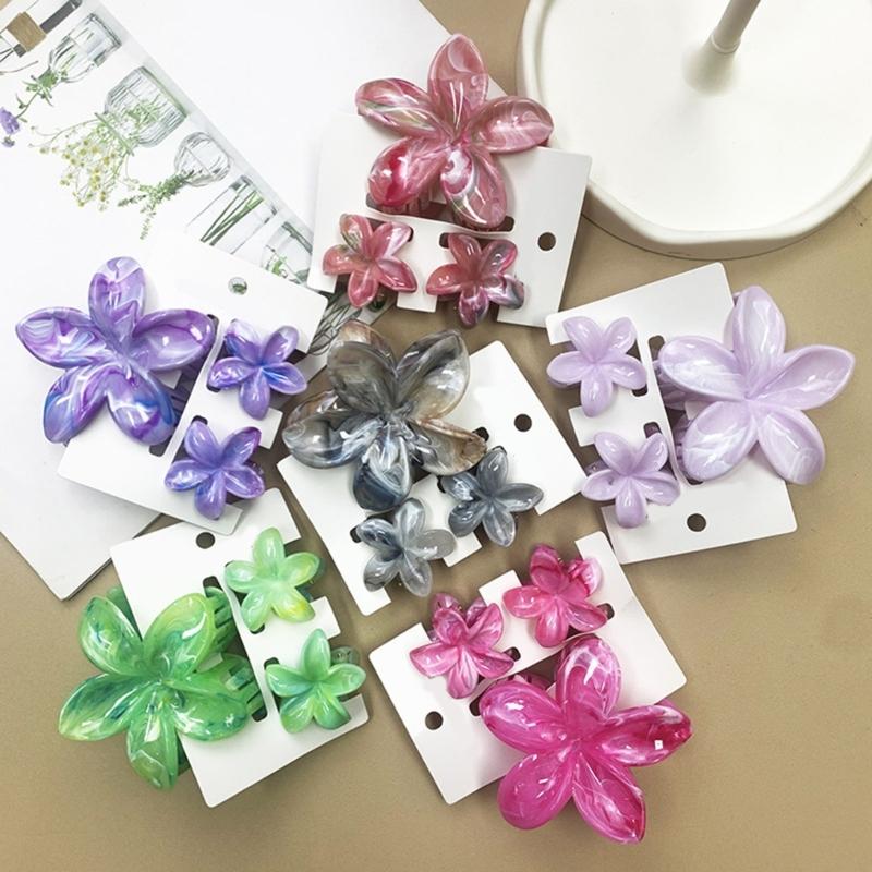 Bunte Gradienten Haarklammer Set Süße Blume Haarklammer Damen Stilvolle Haarspange für Damen und Mädchen Strand Accessoires