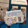 Cute Transparent Ita Bag Large Capacity Crossbody Lolita Style DIY Badge Display Casual Shoulder Bag