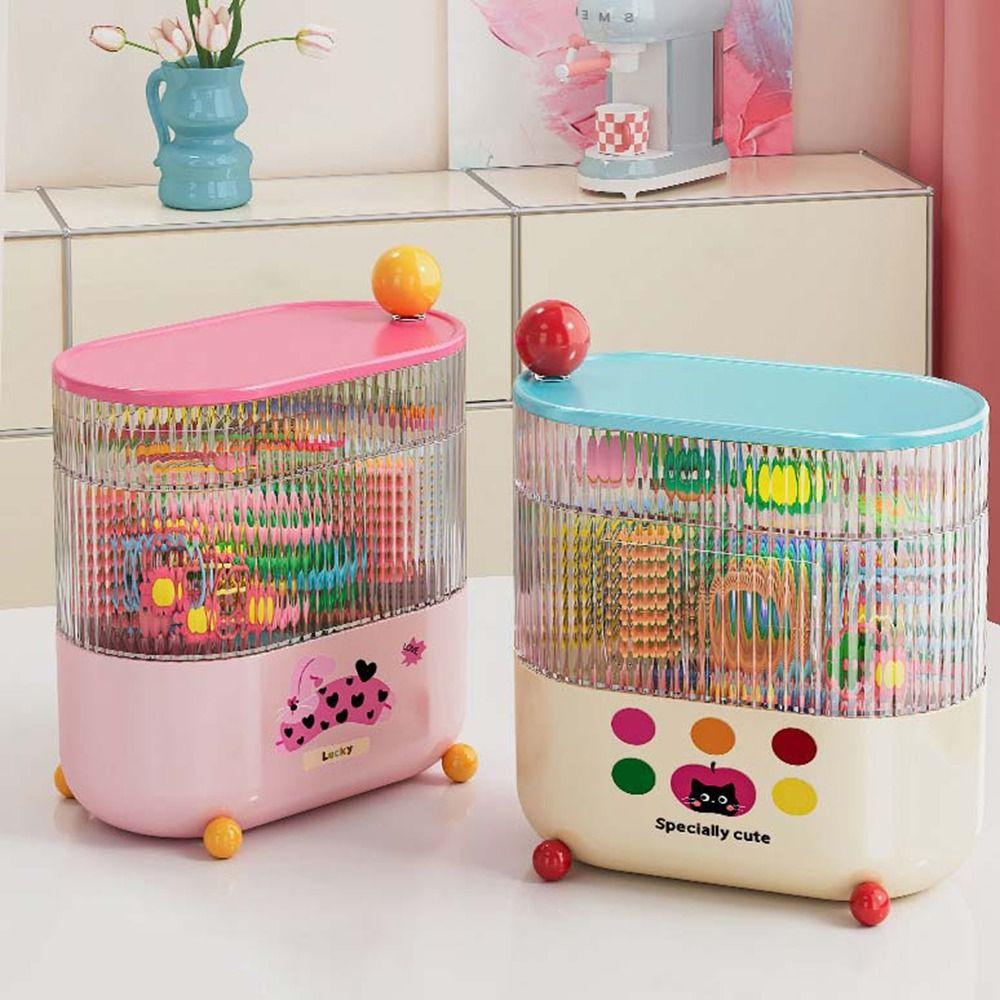 Dustproof Eye Shadow Storage Box Plastic Earrings Ring Box Rotatable Makeup Brush Holder  Vanity