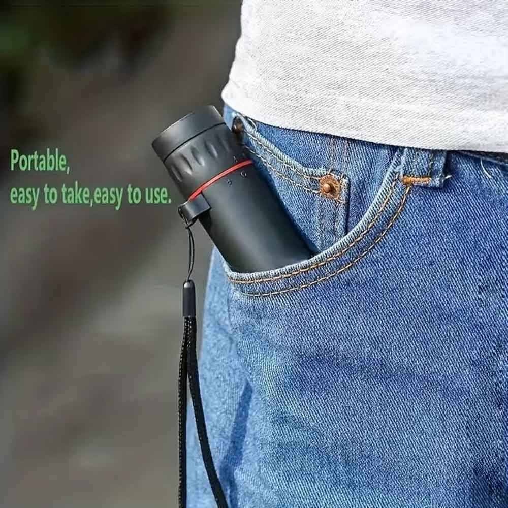 2000X25 HD Monokular Teleskop Kompakt Tragbar für Reisen Wandern Angeln Camping Sternenbeobachtung Konzerte Vogelbeobachtung Handyhalter
