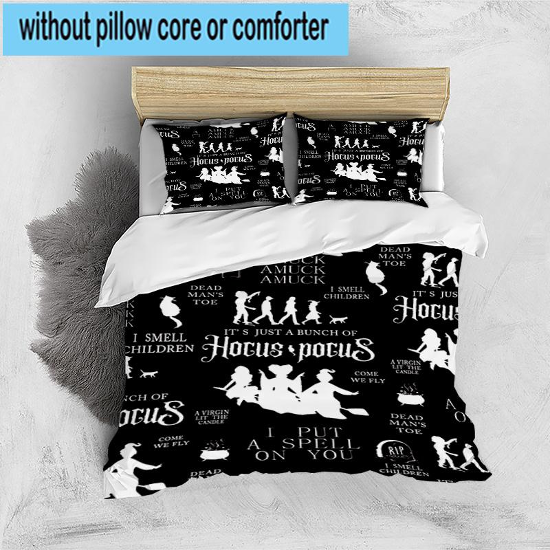 3PCS Halloween witch 3pcs Bedding,Including 3PCS Duvet Cover And 2pcs Pillowcases Perfect for Christmas,Ideal for Bedroom, Dormitory