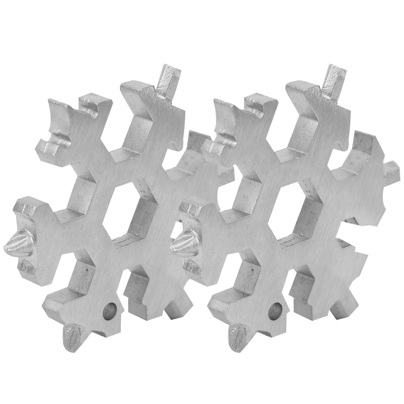 2pcs 19In-1 Snowflake Shape Flat   Hd Screwdriver Snowflake Wrench Tool