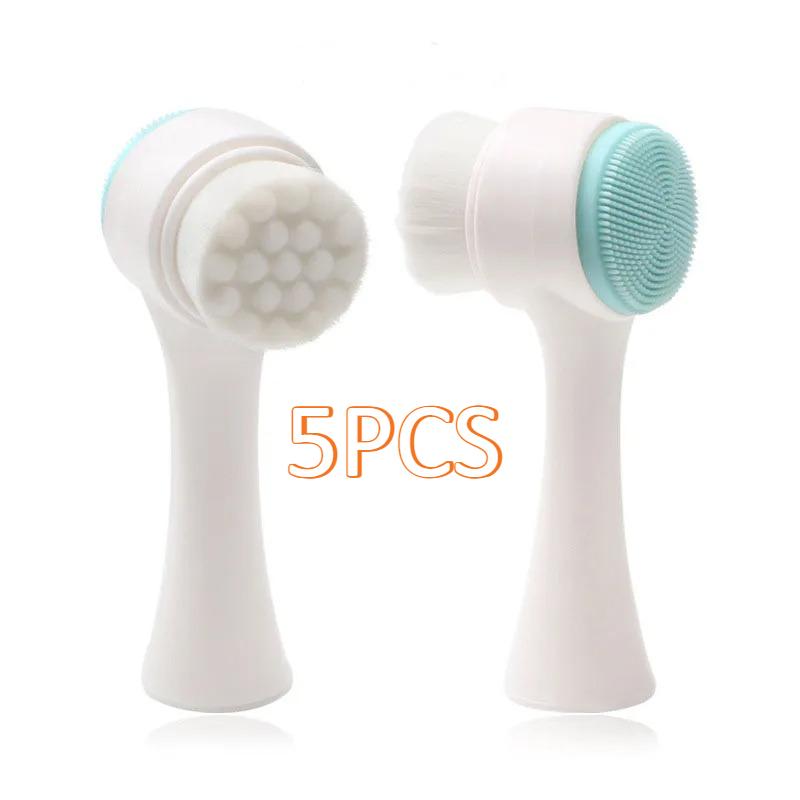Double Sided Silicon Cleansing Brush Clean Exfoliating Massage Soft Face Pore Cleanse Blackhead Dry Wet Multi-purpose