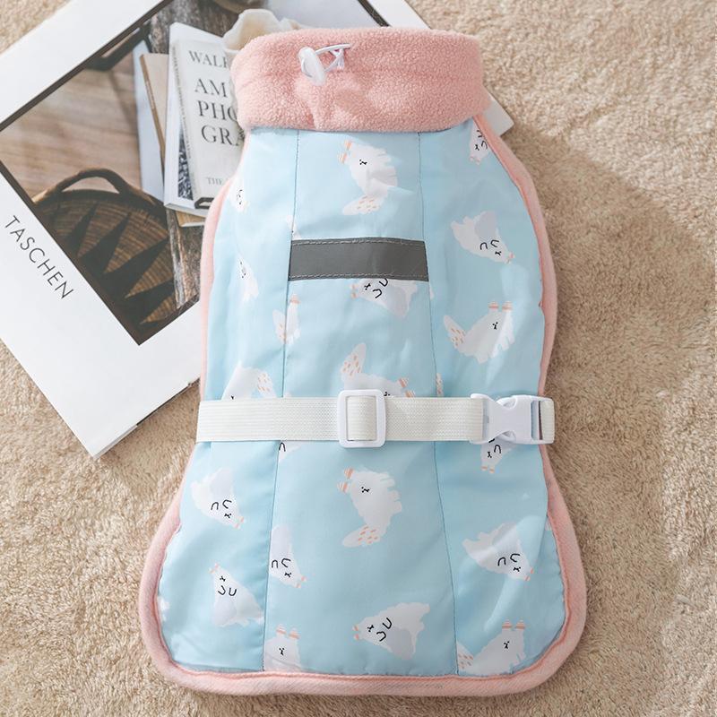

Pet clothes casual autumn and winter padded thermal vest vest vest than bear teddy puppy dog adjustable dog clothing XS (recommended weight 4-3.5 kg) синий