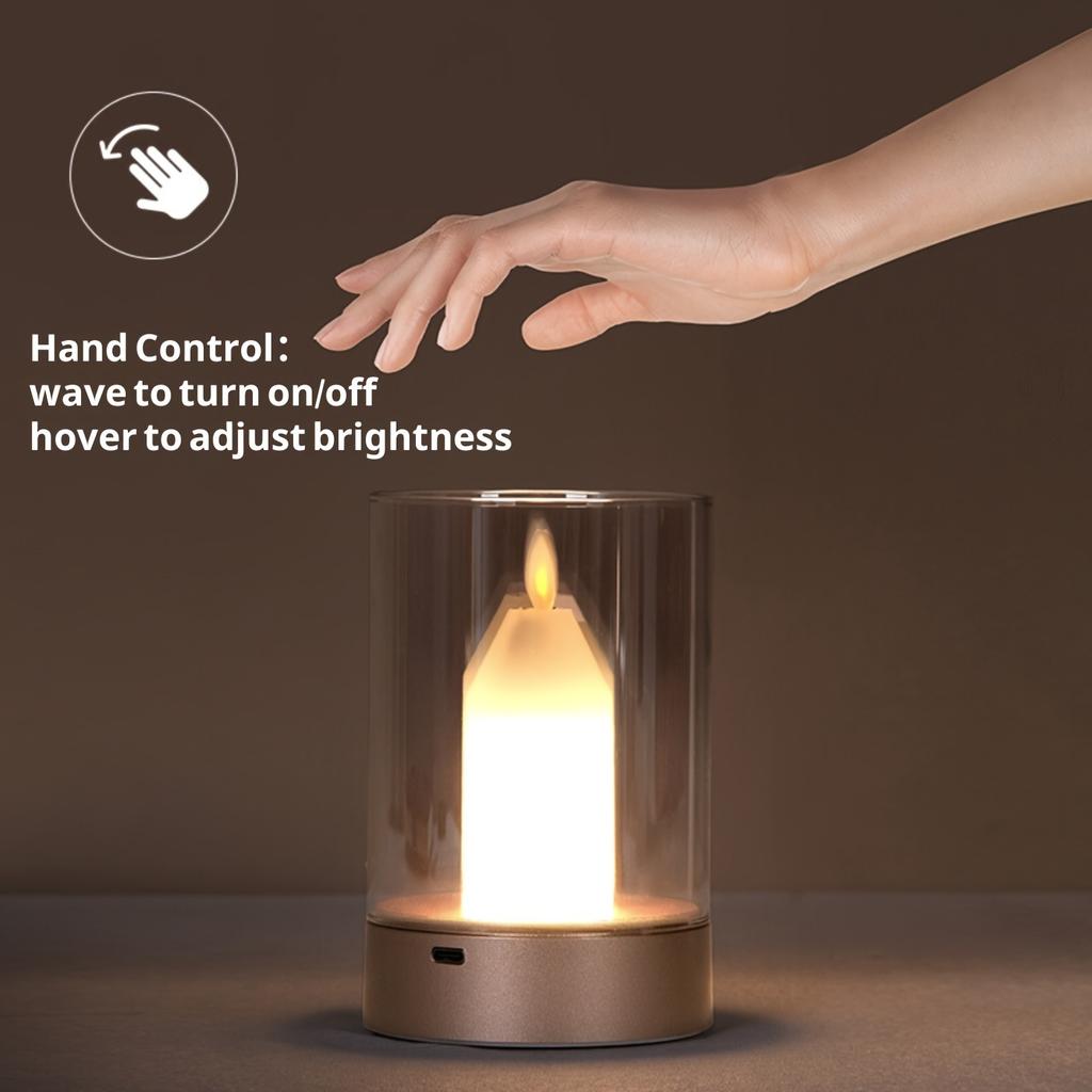 Magic Crystal Motion Sensor LED Candle Lamp with Hand Control Motion-Activated Touchless Operation