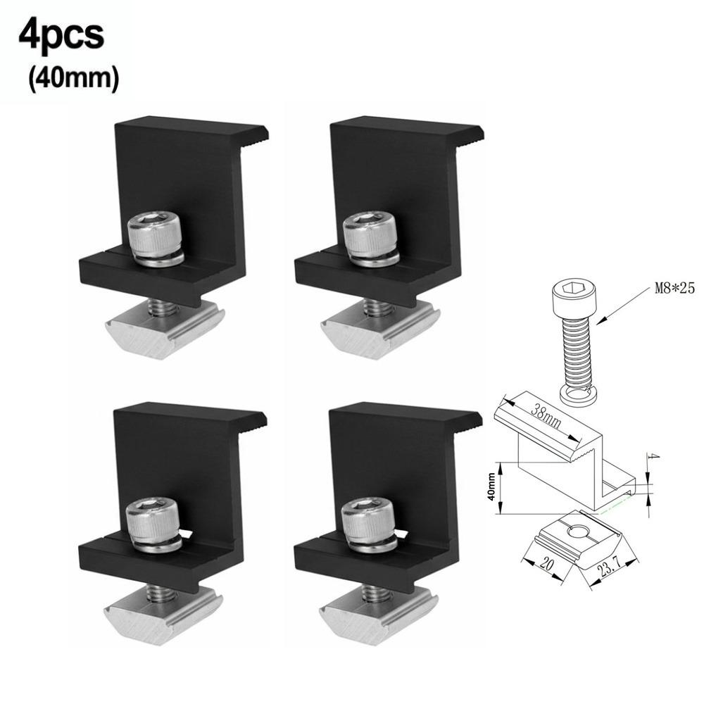 30mm/35mm/40mm/45mm Solar Module Holder Adjustable Bracket Middle Clamp End Clamp Mounting Rail Mounting Solar Panel