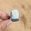 925 Sterling Silver Larimar Stone Wife Promise Vintage Statement Ring Size 8.25