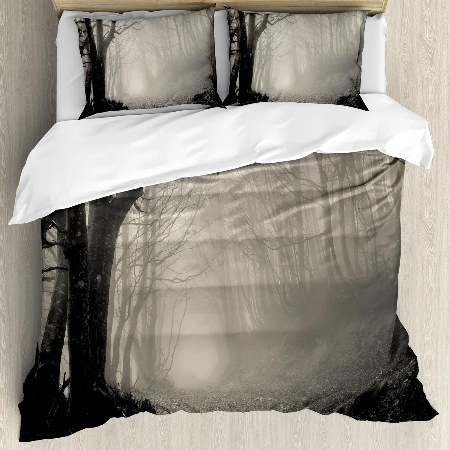 

Gothic Bedspread Cover Classical Bridal Composition Vintage Spring Motifs Victorian Wedding Long-lasting Polyester Qulit Cover Double Size Queen 135x200cm 2pcs