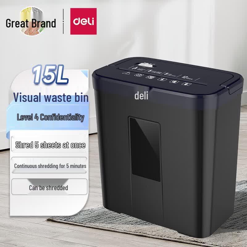 Deli Desktop Paper Shredder CN Plug (adapter Included)