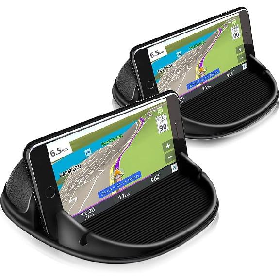 Loncaster Car Phone Holder, Car Phone Mount Silicone Car Pad Mat for Various Dashboards, Slip Free Desk Phone Stand Compatible with iPhone, Samsung,