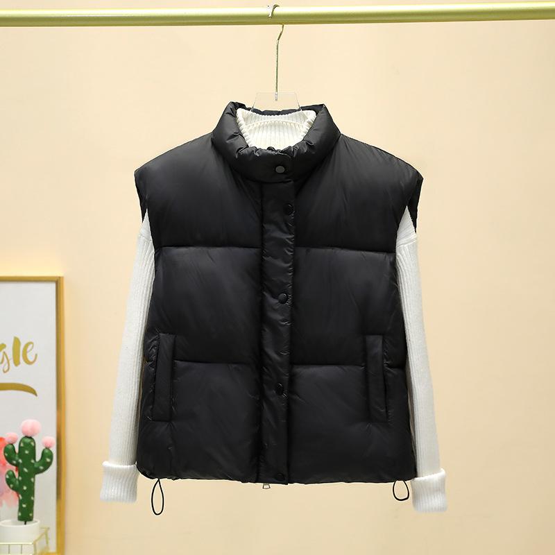 New down cotton vest women's autumn and winter short vest cotton jacket vest cotton jacket commuting versatile vest