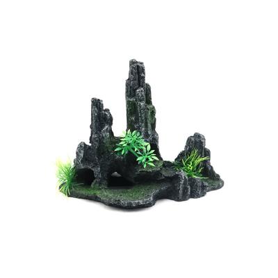 Resin Aquarium Landscape Rockery Mountain Decoration Artificial Rock Cave Stone Tree Fish Tank Ornament Pet Supplies Home Decor