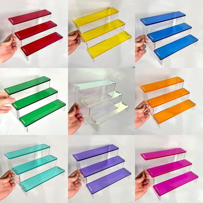 3 Layer Acrylic Color Display Shelf Toy Manual Blind Box Storage Shelf Lipstick Cosmetics Perfume Creative Shelf Storage Box Cupcake Organizer Rack