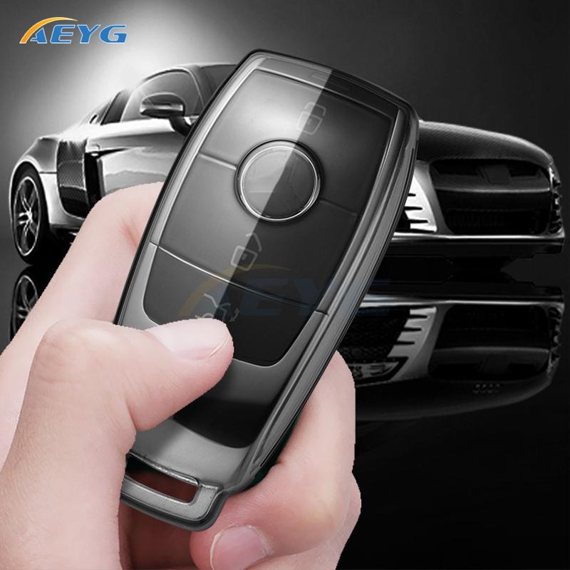 Tpu Car Key Case Cover Shell Fob For   Mercedes-Benz A220 E63S Amg E-Class Gle 350 4Matic E300 E400 E43 W213 Keychain