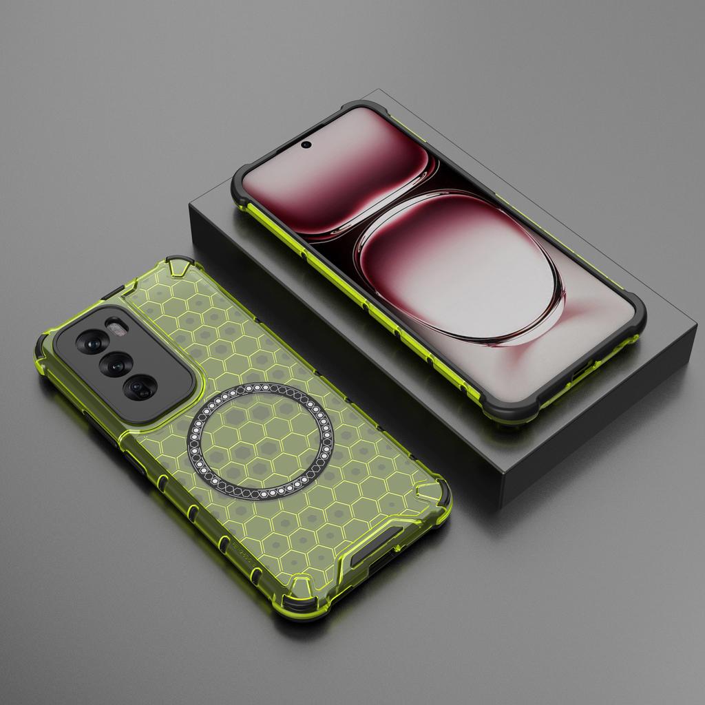 Für Oppo Reno12 5G (Global) Magnetische Hülle Honeycomb Hybrid Serie TPU+PC Handyhülle