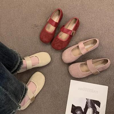 Moda 2025 Novas Sapatilhas Clássicas para Mulheres Primavera Casual Tira com Fivela Bico Redondo Sapatos de Moda Doce para Mulheres Sapatos Casuais Sólidos