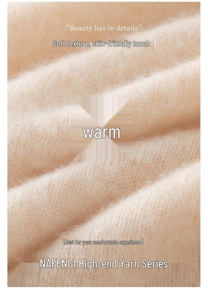 Lekasha Women's Long-Sleeve Cashmere V-Neck Knitwear - Autumn Old Money Style