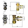 Angled Thermostatic Set (Supply, Return, Head), Pex Connection