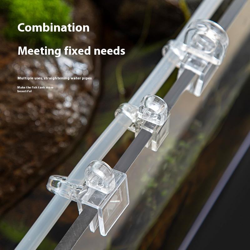 5Pcs Aquarium Fixing Clip Fish Tank Air Mini Water Pipe Clamp Holder Line Tube Oxygen Hose Pump Power Cord Finisher Buckle