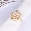 1Set Elegant Silver Plating Napkin Rings Pearl Diamond Embedded Metal Electroplated Napkin Buckle Party Decoration