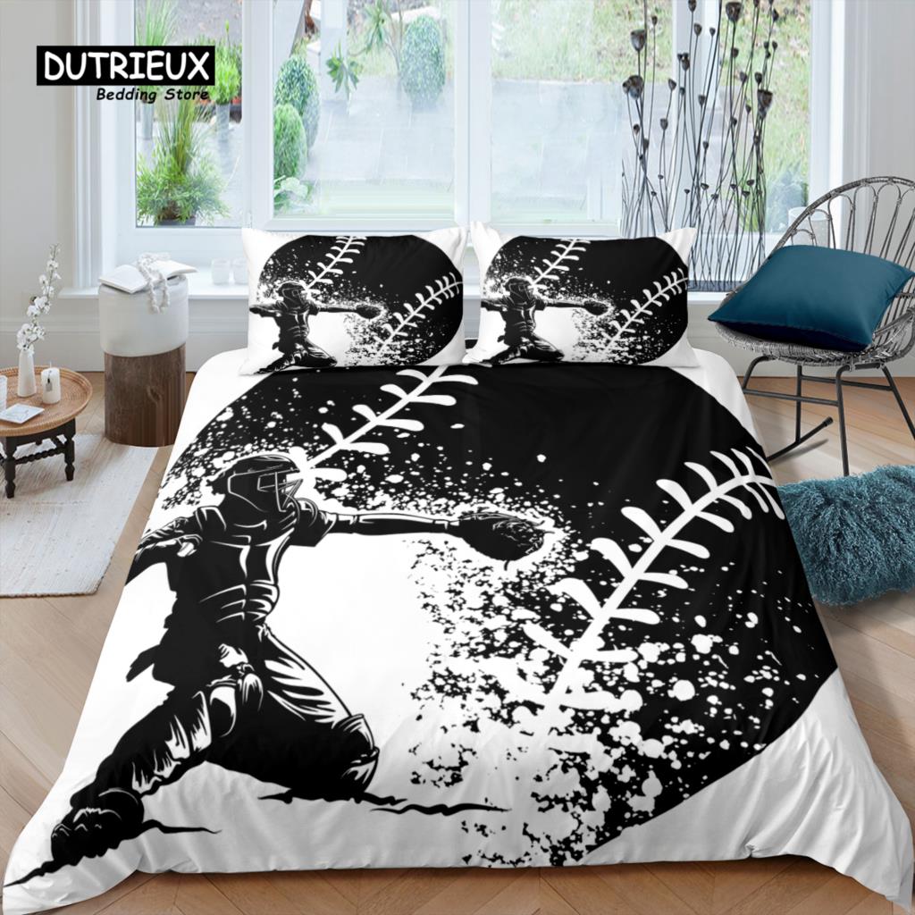 

Comforter Home Living Luxury 3D Baseball Bedding Set Kids Sports Bedding Set Queen And King Eu/Us/Au/Uk Size Comforter (quilt)-EU Single(135*200cm)3pcs