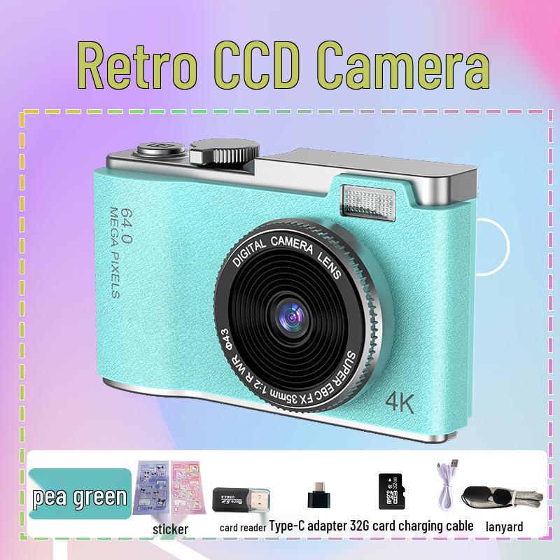 4K Retro CCD Portable Camera for Students - Children's Day Gift