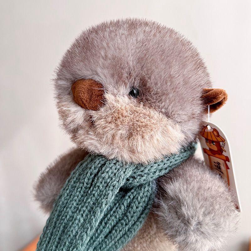 26CM Cute Scarf Otter Plush Toy Sea Otter New Kawaii Soothing Children's Doll As a Birthday and Festival Gift for Kids